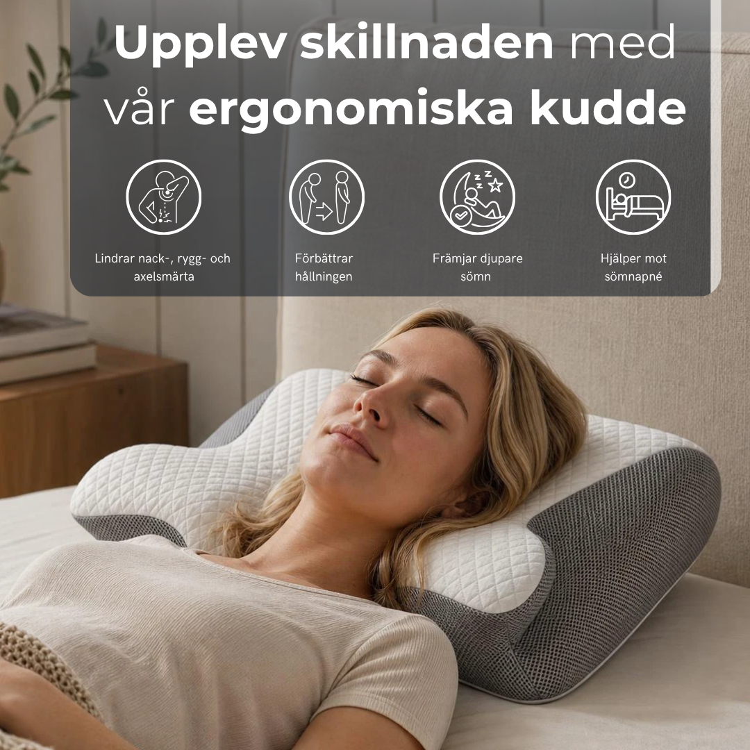 LevaLätt™️ - Ergonomisk Nackkudde som Lindrar Nack- och Ryggsmärta