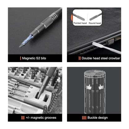 Produktnamn - Multifunktionellt 128-i-1 magnetiskt precisionsskruvmejselset